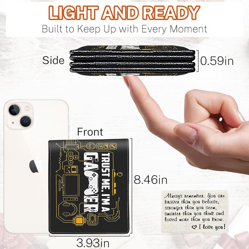 Mindow Boys Wallet for Kids, Teen Boy Soccer Wallets 9-12 8-10 8-12, Cool Novelty Leather Bifold Rfid Blocking Purse Coin Pocket Zipper Id Window for Children Men Male Youth Guys Birthday Christmas Gifts - Image 2